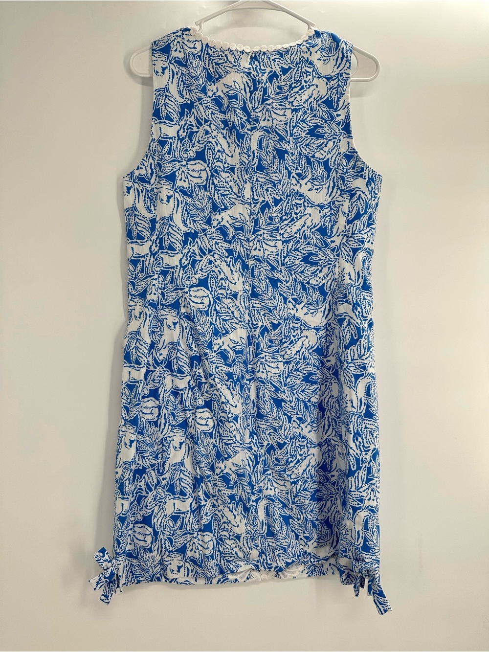 Lilly Pulitzer Melani Dress Coastal Blue Fancy Feet Fox Size 10 - Picture 4 of 10